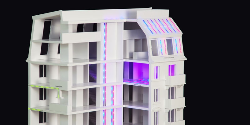 ETH Zürich Energiefluss Modell mit Miniatur LED Leisten